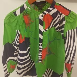 J Crew floral print top size 2